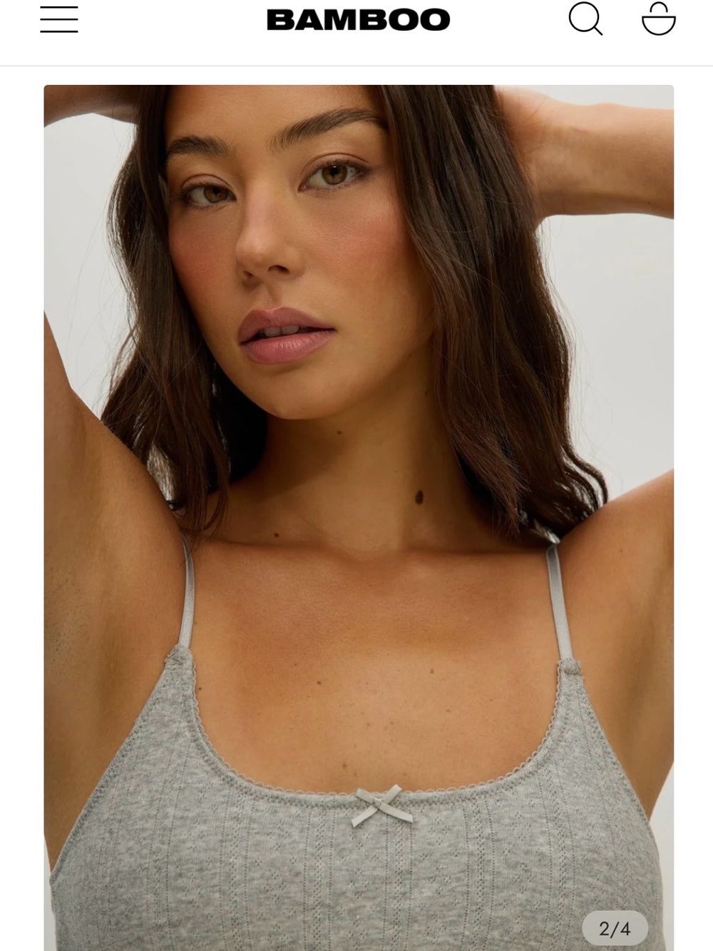NWT BAMBOO Light Gray Cable-Knit Bandeau Bralette